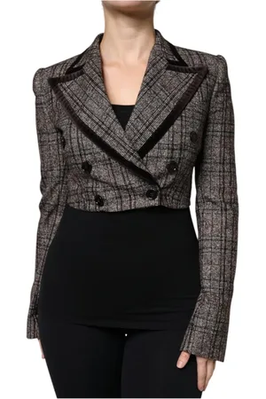 Dolce & Gabbana Jakke, Dame, Brun, XS, Bomuld, Ternede Kort Blazer Model Jkt3275