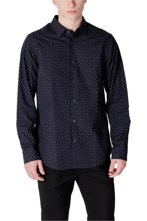 Armani Exchange Skjorte, Herre, Blå, M, Bomuld, Blå prikket bomuldsskjorte