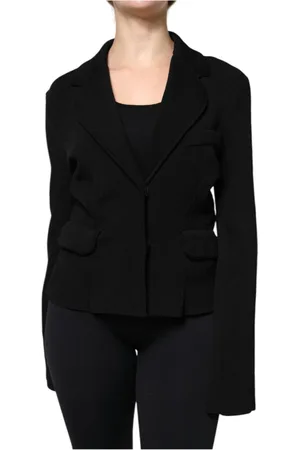 Dolce & Gabbana Jakke, Dame, Sort, L, Sort Strikblazer Langærmet