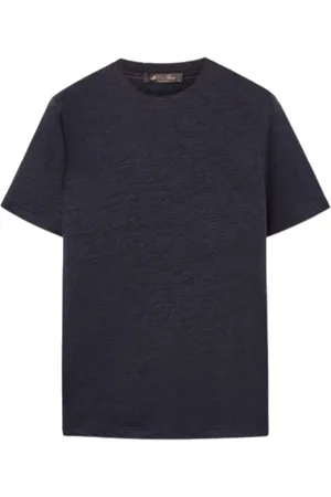 Loro Piana Top, Herre, Blå, M, Blå Crew Neck T-shirt