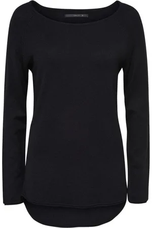 ONLY Top, Dame, Sort, M, Uld, Sort Boat Neck Pullover Top