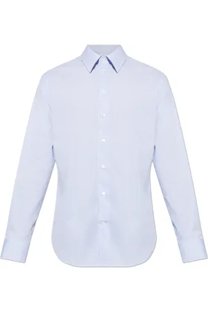 Emporio Armani Skjorte, Herre, Blå, L, Bomuld, Skjorte med stribet mønster