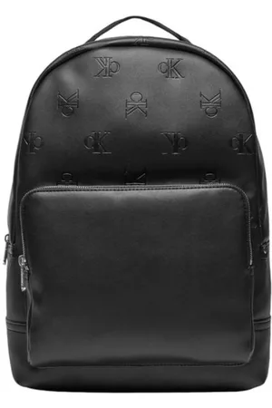 Calvin Klein Taske, Herre, Sort, ONE SIZE, Uld, Sort Polyurethan Rygsæk med Justerbare Stropper