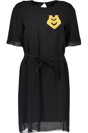 Moschino Kjole, Dame, Sort, S, Sort Kort Kjole med Logo Detalje