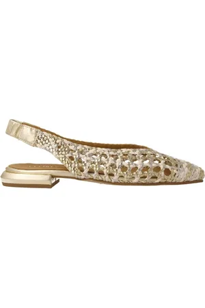 Pedro Miralles Sko, Dame, Hvid, 41 EU, Læder, Metallic Kvinders Flettede Læder Ballet Flats