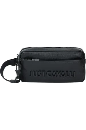 Roberto Cavalli Taske, Herre, Sort, ONE SIZE, Læder, Sort Eco-læder Kompakt Pochette Taske