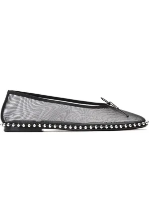 Alexander Wang Sko, Dame, Sort, 37 EU, Læder, Sort Læder Bue Detaljer Stud Sko