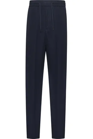 Giorgio Armani Bukser, Herre, Blå, L, Blå Bukser med Elastisk Talje