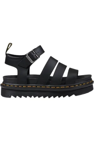 Dr. Martens Sko, Dame, Sort, 37 EU, Læder, Læder Sandaler med Spænde Lukning