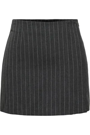 ONLY Nederdel, Dame, Grå, M, Polyester, Grå Polyester Mini Nederdel