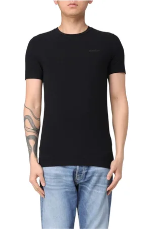 Dondup Top, Herre, Sort, M, Bomuld, Stretch bomuld jersey T-shirt med brystlogo