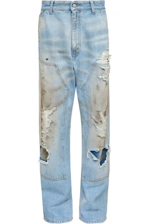 Maison Margiela Jeans, Dame, Blå, W25, Klar Blå Ripped Jeans
