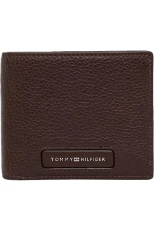 Tommy Hilfiger Tilbehør, Herre, Brun, ONE SIZE, Læder, Læder Punge Brun Metal Logo