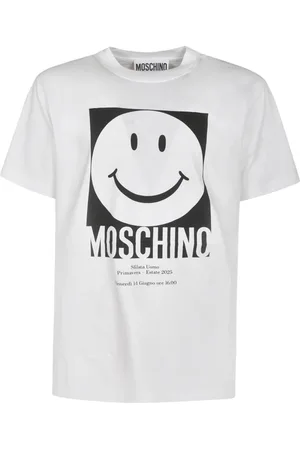 Moschino Top, Herre, Hvid, XL, Uld, Stilfulde T-shirts og Polos