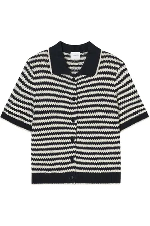 Closed Strik, Dame, Sort, S, Sort Stribet Knappet Sweater