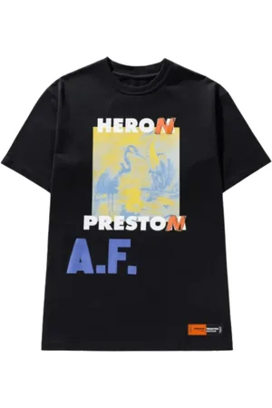 Heron Preston Top, Dame, Sort, 2XS, Bomuld, Trykt Logo Oversized Sort T-shirt