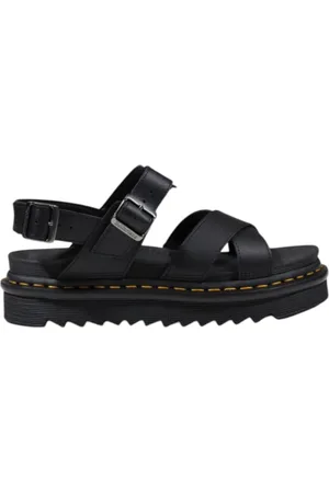 Dr. Martens Sko, Dame, Sort, 39 EU, Læder, Læder spænde sandaler med gummisål