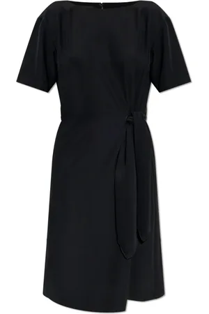 Emporio Armani Kjole, Dame, Sort, M, Polyester, Kjole med dekorativt sidesløjfe