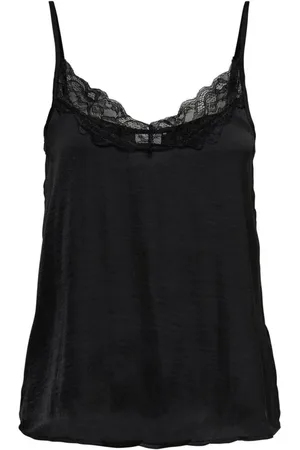 ONLY Top, Dame, Sort, XS, Uld, Sort Blonde Tank Top Model 15232756