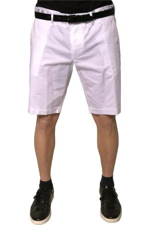 Dolce & Gabbana Shorts, Herre, Hvid, XS, Bomuld, Hvide Bomuld Chino Shorts med Lommer