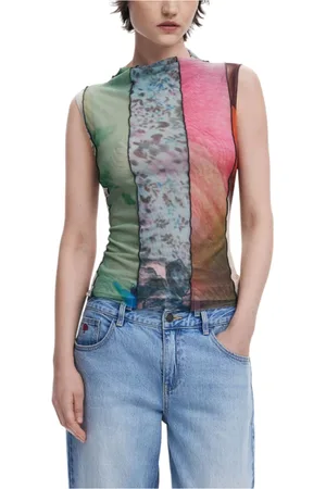 Desigual Top, Dame, Flerfarvet, XL, Polyester, Farverig Mønstret Slip-On Top