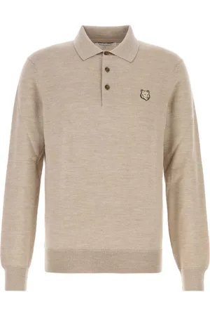 Maison Kitsuné Strik, Herre, , M, Uld, Cappuccino Uld Sweater