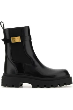 VERSACE Sko, Dame, Sort, 36 1/2 EU, Kalveskind Booties