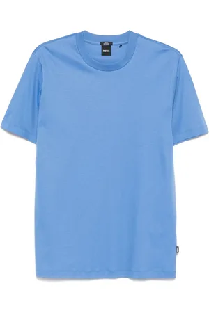 HUGO BOSS Top, Herre, Blå, M, Bomuld, Bomuld T-shirt med Designers kode