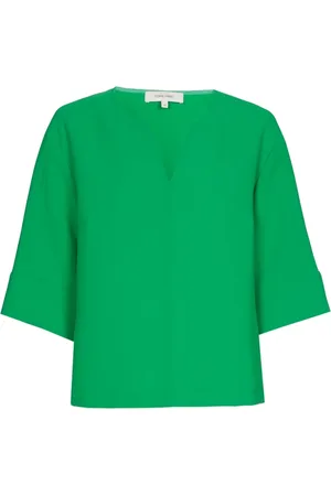Marie Méro Bluser & Skjorter, Dame, Grøn, XL, Uld, Grøn V-hals Bluse Tunika Sæt