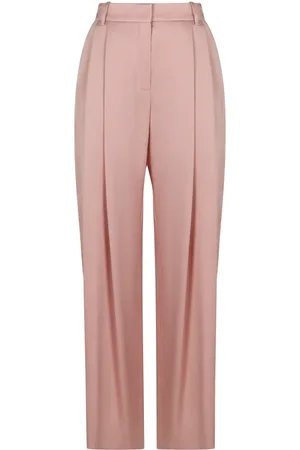 Nina Ricci Bukser, Dame, Lyserød, S, Satin, Satinbukser med sidelommer