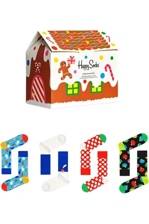 Happy Socks Undertøj, Dame, Flerfarvet, S, Bomuld, Farverige Crew Sokker Sæt