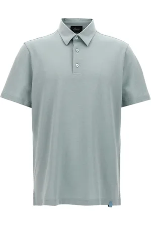 BRIONI Top, Herre, Grøn, M, Bomuld, Bomuldspolo med Piqué Design