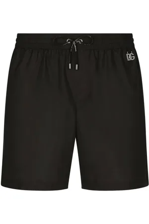 Dolce & Gabbana Badetøj, Herre, Sort, 2XL, Logo Tag Badeshorts Sort