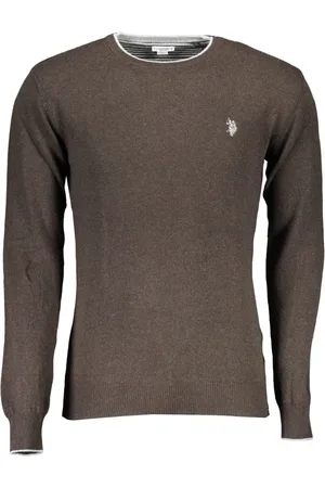 U.S. Polo Assn. Strik, Herre, Brun, 3XL, Uld, Brun Uldtrøje med Kontrastdetaljer