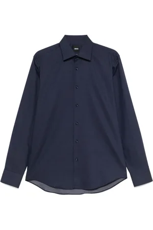HUGO BOSS Skjorte, Herre, Blå, 3XL, Bomuld, Stræk skjorte med designerkode
