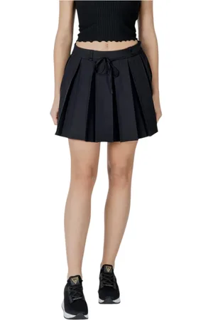 ONLY Nederdel, Dame, Sort, M, Polyester, Blonderet ensfarvet nederdel med elastan