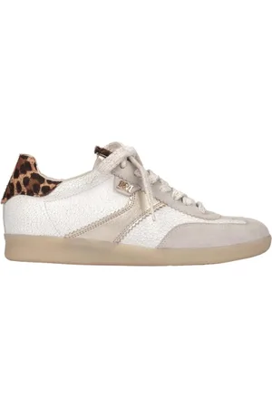 Pedro Miralles Sko, Dame, Hvid, 40 EU, Uld, Leopard Print Hvid-Guld Sneakers