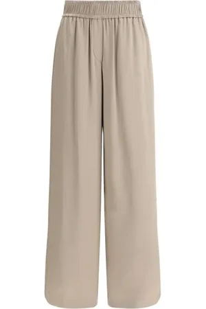 Brunello Cucinelli Bukser, Dame, Brun, XS, Silke Palazzo Bukser Elegant Stil