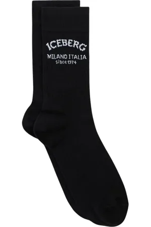 Iceberg Undertøj, Herre, Sort, L, Bomuld, Sort bomuldssok med piquet-logo Siden 1974