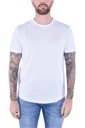 sun68 Top, Herre, Hvid, XL, Bomuld, Piquet Bomuld T-shirt Kortærmet