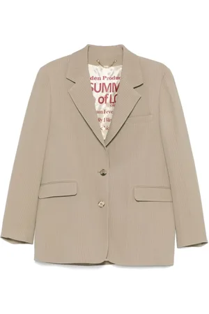 Golden Goose Jakke, Dame, , XS, Uld, Pinstripe Knaphulsjakke
