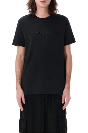 Canada Goose Top, Herre, Sort, L, Bomuld, Sort T-shirt med broderet logo