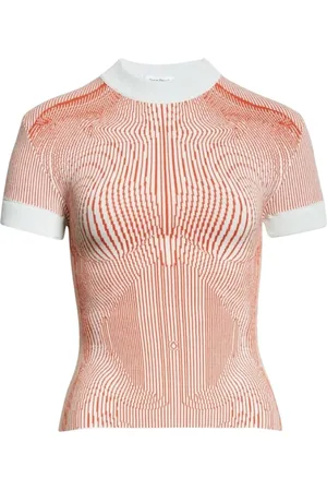 Jean Paul Gaultier Strik, Dame, , S, Kortærmet Ribstrikket Sweater