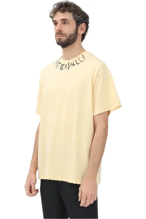 Roberto Cavalli Top, Herre, Gul, XL, Bomuld, Afslappede T-shirts og Polos