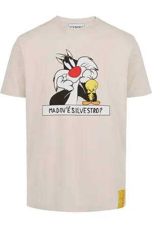 Iceberg Top, Herre, , 3XL, Bomuld, Støvet hvid bomulds T-shirt med Looney Tunes print