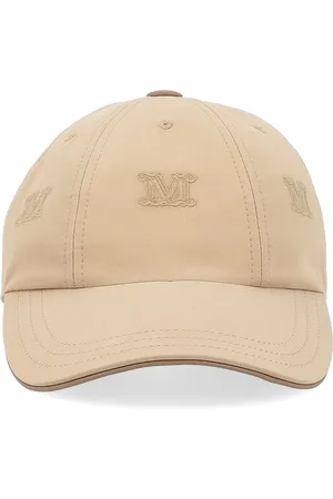 Max Mara Tilbehør, Dame, Brun, 57 CM, Bomuld, Brun Bomuld Baseball Cap med Monogramdetaljer