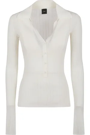 Pinko Top, Dame, Hvid, L, Bomuld, Hvid Polo Top til Kvinder