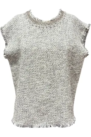 Essentiel Antwerp Bluser & Skjorter, Dame, Grå, S, Bomuld, Rhinestone Trim Top Box Cut