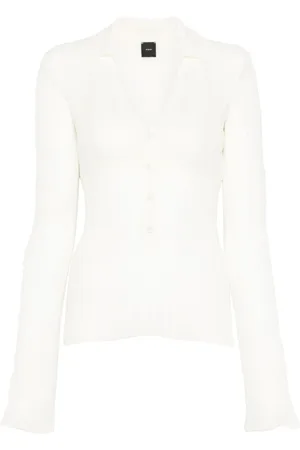 Pinko Top, Dame, Hvid, M, Hvide Button-Up Toppe med Indbygget Bh