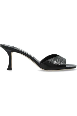 Jimmy Choo Sko, Dame, Sort, 37 1/2 EU, Læder, Hælede mules Skye